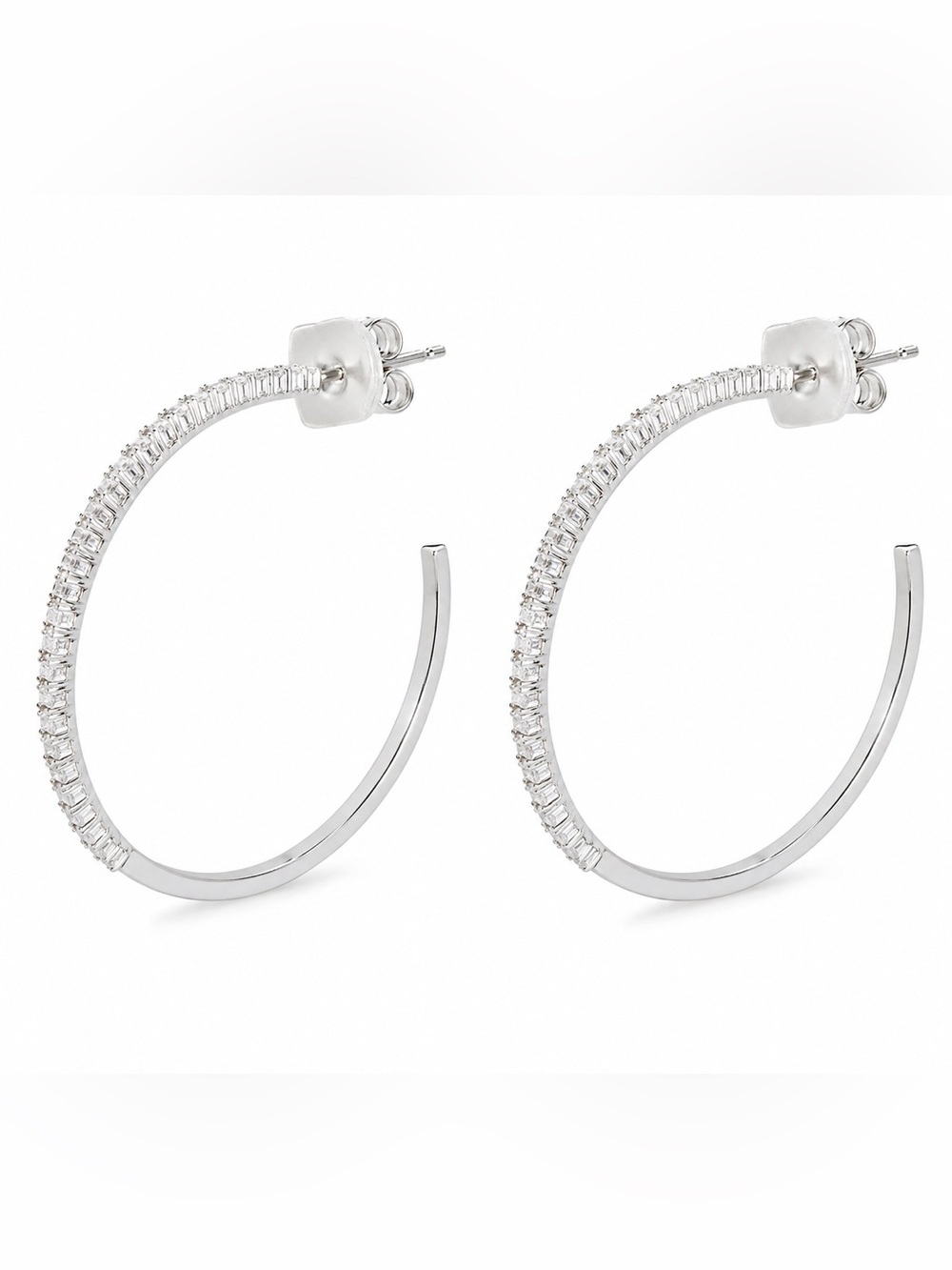 NWT And Now This Silver Plated Cubic Zirconia Hoop Earrings